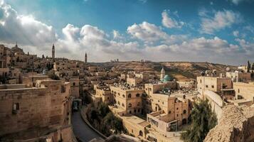 breit Aussicht von jerusalem generativ ai foto