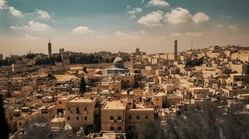 breit Aussicht von jerusalem generativ ai foto