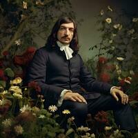 modern Philosoph rene Descartes neu gedacht mit generativ ai foto