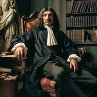 modern Philosoph rene Descartes neu gedacht mit generativ ai foto