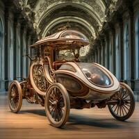 retrofuturistisch Wagen ein 17 .. Jahrhundert inspiriert generativ ai Meisterstück foto