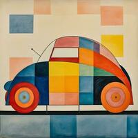 wunderlich wenig Auto paul klee Stil Zeichnung generativ ai foto