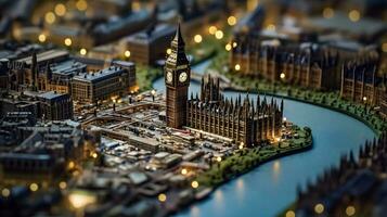 Metropole gechipt London auf ein Hauptplatine generativ ai foto