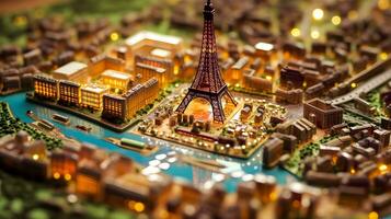 ai generiert Miniatur Paris auf ein Hauptplatine foto