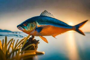 Foto Hintergrund Fisch, das Meer, das Sonne, das Meer, das Fisch, das Fisch,. KI-generiert