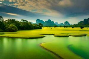 das li Fluss im China. KI-generiert foto