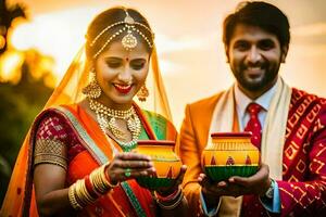 indisch Hochzeit Traditionen und Zoll. KI-generiert foto