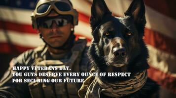 glücklich Veteranen Tag. Sie Jungs verdienen jeder Unze von Respekt zum Sicherung unser Zukunft. foto