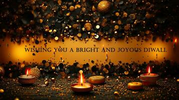 wünsche Sie ein hell und freudig Diwali. Gruß indisch Feiertag Karte. foto