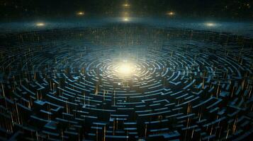 geometrisch Gitter Mosaik Labyrinth ai generiert foto