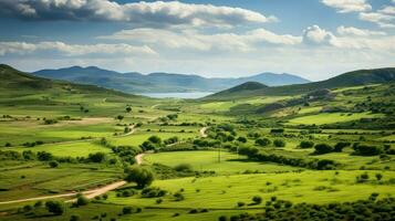 Sardinien sardisch Landschaft rollen ai generiert foto
