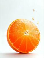 Orange Scheibe, Ausschnitt Weg, isoliert auf Weiß Hintergrund voll Tiefe von Feld, ai generiert foto