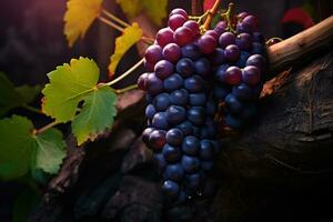 Reifung von rot Reben zum Wein Produktion foto