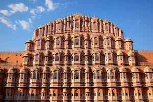 hawa Mahal, das Palast von Winde, Jaipur, Rajasthan, Indien, hawa Mahal Palast Palast von das Winde im Jaipur, Rajasthan, ai generiert foto