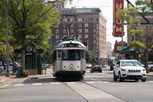 Downtown Vintage Trolley in Memphis Tennessee foto