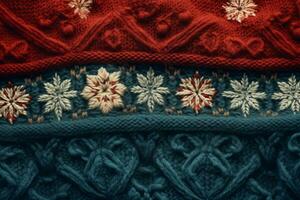 Weihnachten gestrickt Winter Sweatshirt mit Muster. generativ ai foto