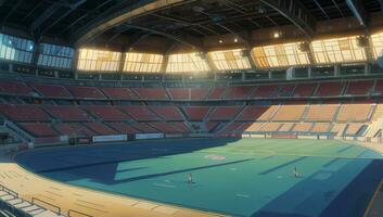 Stadion Sport modern Fantasie Grafik Roman Anime Manga Hintergrund foto