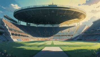 Stadion Sport modern Fantasie Grafik Roman Anime Manga Hintergrund foto