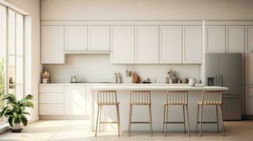 Weiß modern Küche. modern Licht Innere foto