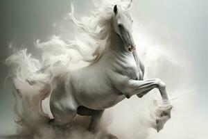abstrakt Pferd im nebulös Farbe und texturiert Bewegung, generativ ai Illustration foto