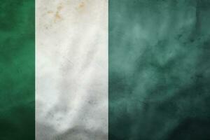 Grunge Nigeria Flagge. Grunge Nigeria Flagge Hintergrund, Flagge von Irland auf Beton Hintergrund. irisch Flagge Hintergrund mit Kopieren Raum, ai generiert foto