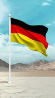 Deutschland Flagge winken im ein öffnen Bereich foto