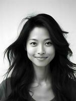 schön jung asiatisch Frau Porträt, süß Mädchen Hintergrund Hintergrund Foto