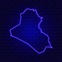 Irak leuchtende Leuchtreklame auf Backsteinmauerhintergrund foto