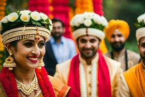 indisch Hochzeit im Bangalore. KI-generiert foto