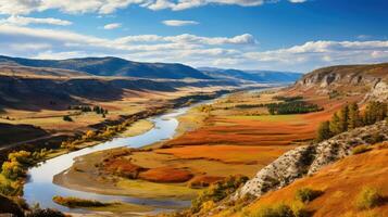 Panorama- Aussicht von heilig einheimisch amerikanisch landet während Herbst Veränderung foto