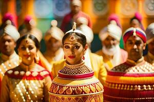 indisch Hochzeit Kleid Entwürfe. KI-generiert foto