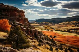 Panorama- Aussicht von heilig einheimisch amerikanisch landet während Herbst Veränderung foto