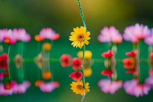 Foto Hintergrund Blumen, das Himmel, das Sonne, das Blumen, das Himmel, das Sonne,. KI-generiert