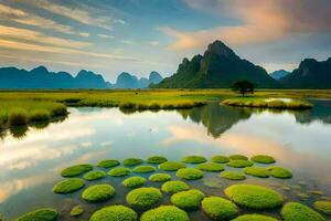 das li Fluss im China. KI-generiert foto