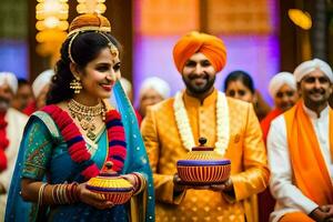 indisch Hochzeit Zeremonie. KI-generiert foto