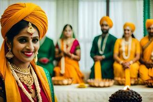 indisch Hochzeit Fotografie im Dubai. KI-generiert foto