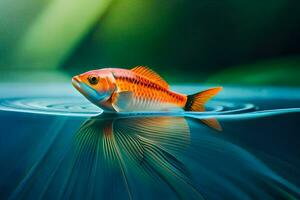 ein Fisch Schwimmen im das Wasser. KI-generiert foto