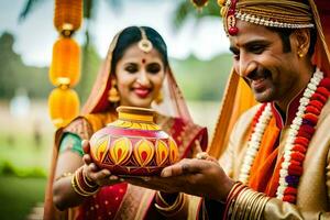 indisch Hochzeit im Bangalore. KI-generiert foto