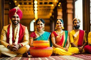 indisch Hochzeit im Bangalore. KI-generiert foto