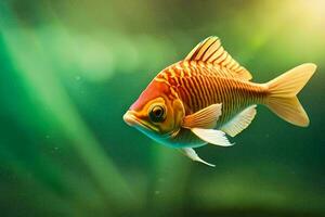 ein Goldfisch Schwimmen im das Wasser. KI-generiert foto