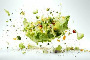 Kaskadierung Caesar Salat fallen. generieren ai foto