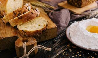 Zuhause gemacht ganze Korn Kürbis Brot foto