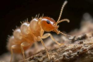 Makro Nahansicht Termite Familie Verfall. generieren ai foto
