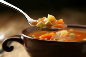 frisch hausgemacht Gemüse Suppe. generieren ai foto