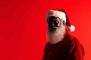 schwarz Santa Klaus. generieren ai foto