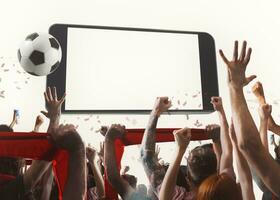 Uhr ein Leben Sport Veranstaltung auf Ihre Handy, Mobiltelefon Gerät. Wetten auf Fußball Streichhölzer foto