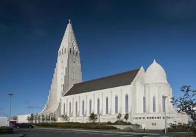 Reykjavik Stadt zentrale moderne Architektur Wahrzeichen Kathedrale Kirche in Island foto