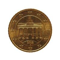 50-Cent-Münze, Europäische Union, Deutschland isoliert über weiß foto