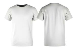 Herren Weiß T-Shirt Vorlage zum Design Attrappe, Lehrmodell, Simulation und drucken. generativ ai foto