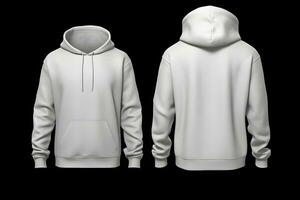 grau Kapuzenpullover Sweatshirt Vorlage zum Design Attrappe, Lehrmodell, Simulation und drucken. generativ ai foto